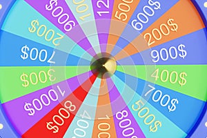3d illustration colorful wheel of luck or fortune. Roulette fortune spinning wheels, casino wheel. Wheel fortune