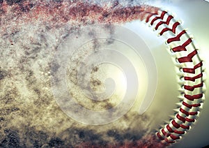 3d illustration compositing flame effect on baseball