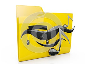 3d illustration: computer music folder icon on a