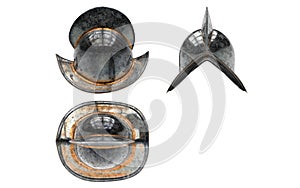 3d illustration of conquistador morion helmet