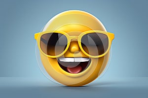 3D Illustration of a Cool Swag Emoticon