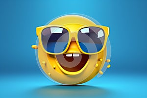 3D Illustration of a Cool Swag Emoticon