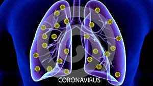 3d illustration of corona virus anatomy system