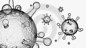 3d Illustration corona virus microbe infection covid-19