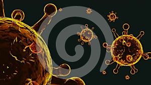 3d Illustration corona virus microbe infection Video move animation