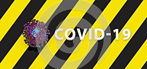 3D illustration for Coronavirus in bio hazard alert background, MERS virus, 2019-ncov Respiratory Syndrome concept for scientific