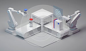 3D illustration coronavirus vaccine Sputnik isometric pandemic