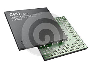 3d illustration of cpu chip central processor unit