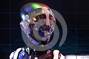3D illustration of a cyborg with artificial intelligence