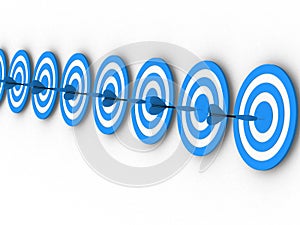 3d illustration of darts, right target concept