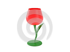 3d illustration of design wine glass isolated