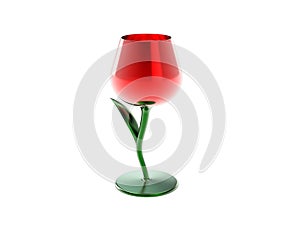 3d illustration of design wine glass isolated