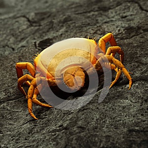3D illustration of a detailed tick: SEM Electron Microscope Replica