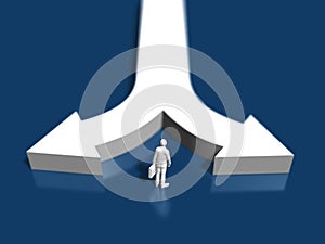 3D illustration of direction of arrow