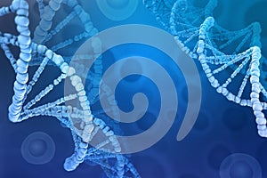 3D illustration of a DNA molecule. Investigation of cellular structure