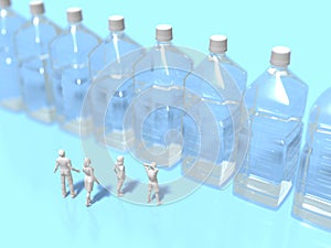 3D illustration of drinking water securing