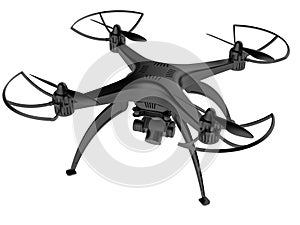 3d illustration of a drone on a white background
