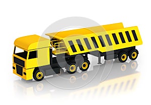 3d illustration dump truck semitrailer. 3d icons for the site