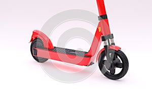 3D illustration ,electric scooter, red and black , with white background , copy space, 3d rendering