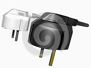 3d illustration electro plugs