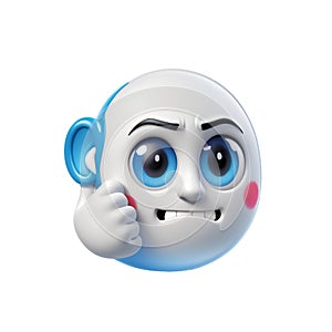 3d illustration of emoticon with thumbs up sign over white background Ai generative