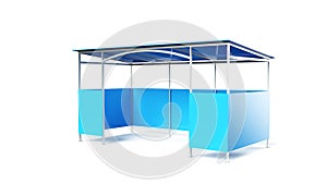 3d illustration of an empty Billboard at a bus stop on the white background