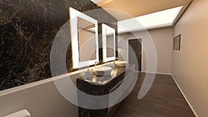 3D-illustration of an empty hotel room from vacation