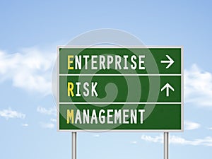 3d illustration enterprise risk management road sign