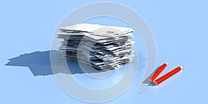 A 3D illustration of an Envelope Stack 03