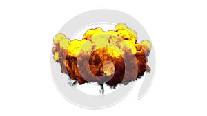 3D illustration of explosion fire cloud