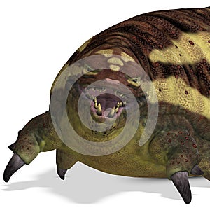 3D-illustration of a extinct dinosaur worm. isolated rendering object