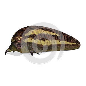 3D-illustration of a extinct dinosaur worm. isolated rendering object