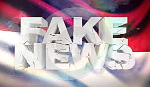 3D illustration of fake news concept with background flag of Monaco