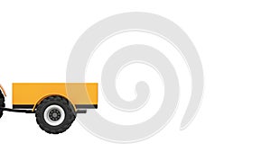 3d illustration farmer rides a tractor