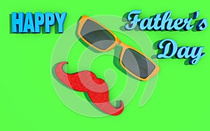 3D illustration Father`s Day. Beautiful postcard on a festive theme