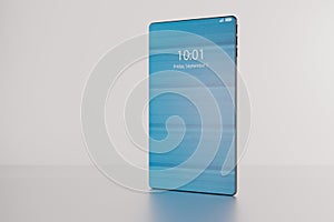 3D illustration of a fictitious bezel-free high-end smartphone i