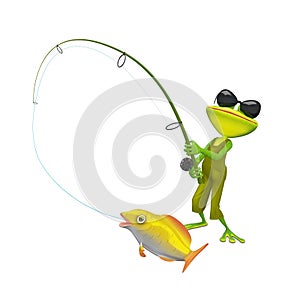 3D Illustration of a Fisherman Frog