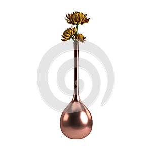 3d illustration of flower vase isolated on white background