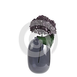 3d illustration of flower vase isolated on white background