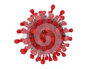 3d illustration of flu Covid-19 cell isolated on white with clipping path