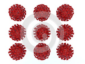 3d illustration of flu Covid-19 cell isolated on white with clipping path