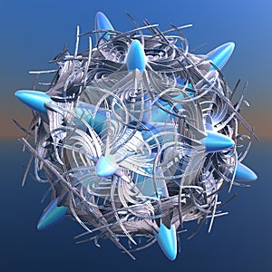 3D illustration of fractals