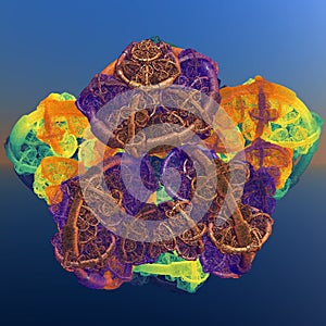 3D illustration of fractals