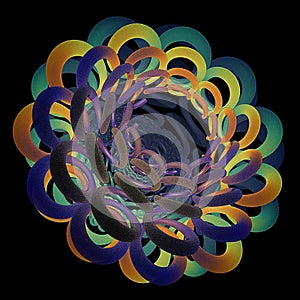 3D illustration of fractals