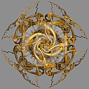 3D illustration of fractals