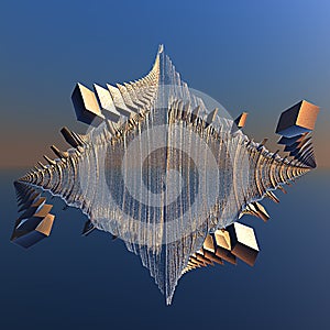 3D illustration of fractals