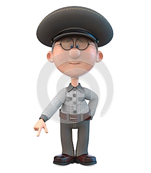3d illustration of a funny boy in a cap