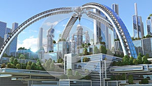 3D Illustration of a futuristic city