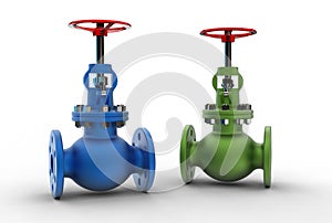 3d illustration of gas valves