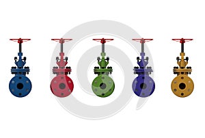 3d illustration of gas valves